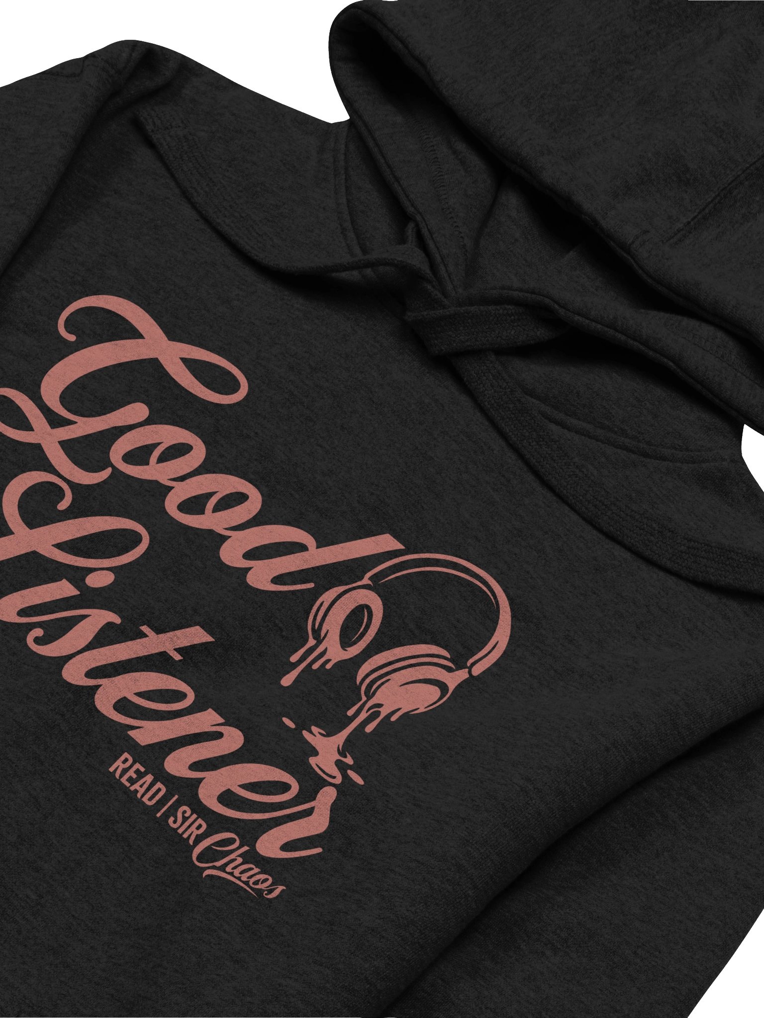 Good Listener Hoodie Pink Text product image (3)