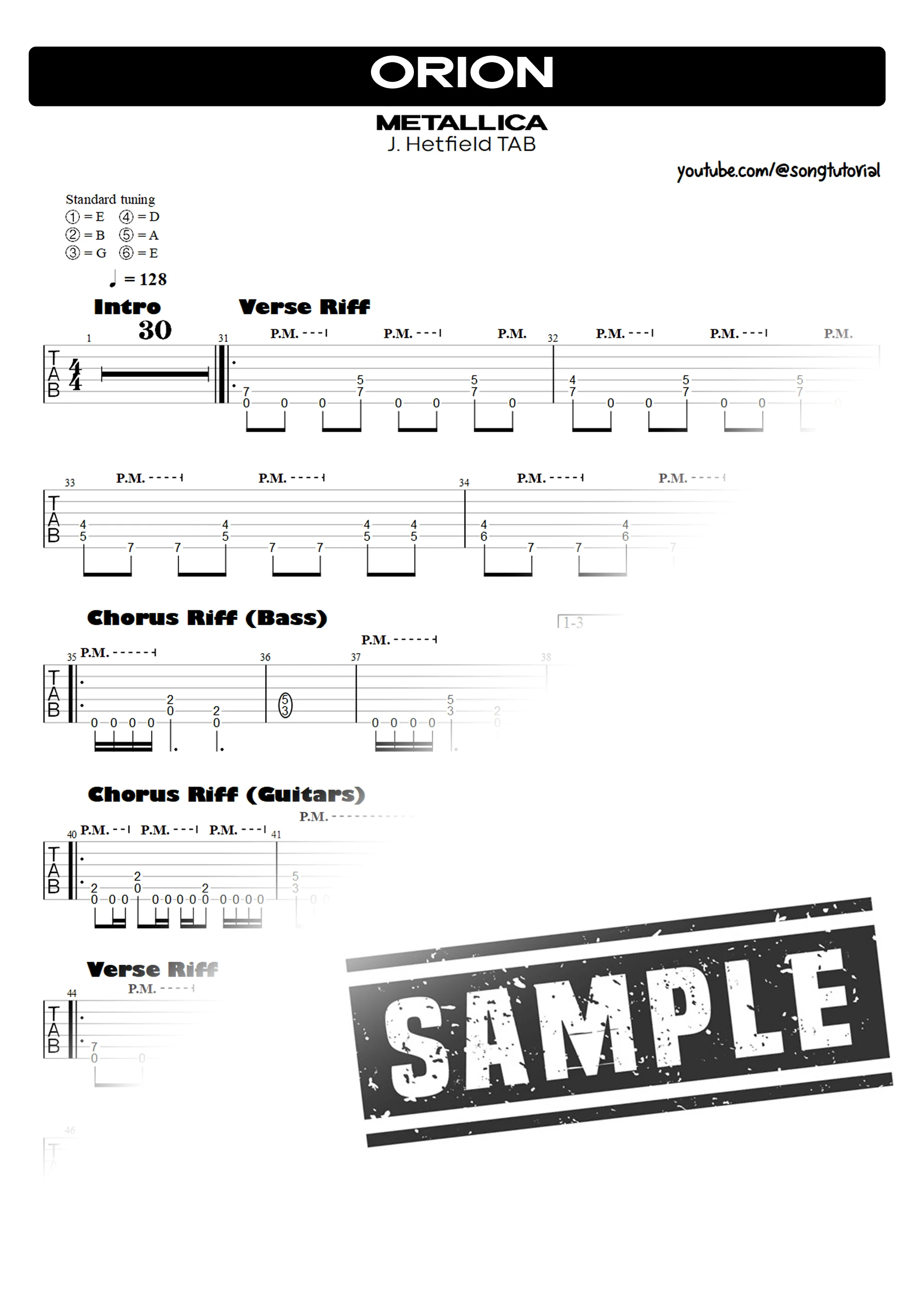 Orion | PDF Tab + Guitar Pro | Metallica product image (2)