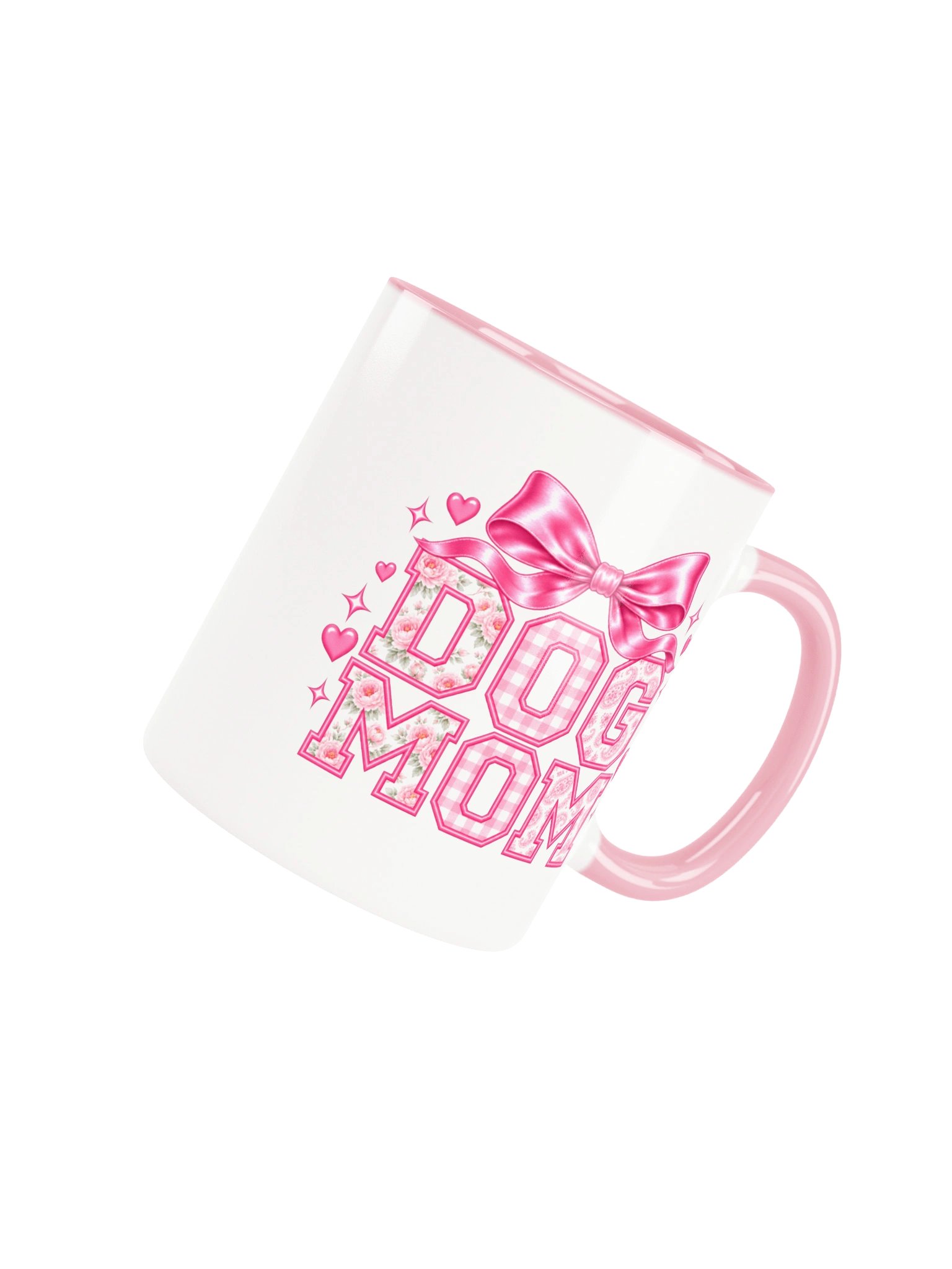 Coquette Dog Mom Mug – Pink Bow Embroidery Style Coffee Mug | Gift for Dog Moms product image (7)