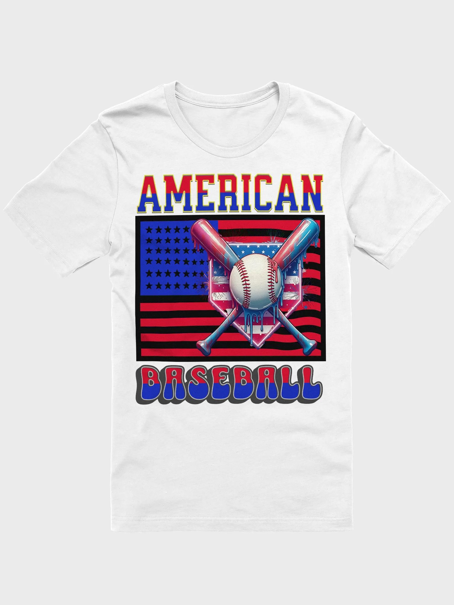 American Baseball Flag T-Shirt product image (1)