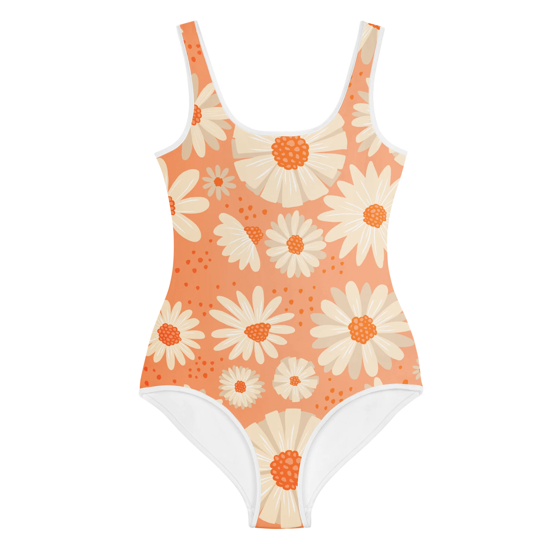 Peach Daisy All-Over Print Youth Swimsuit product image (2)