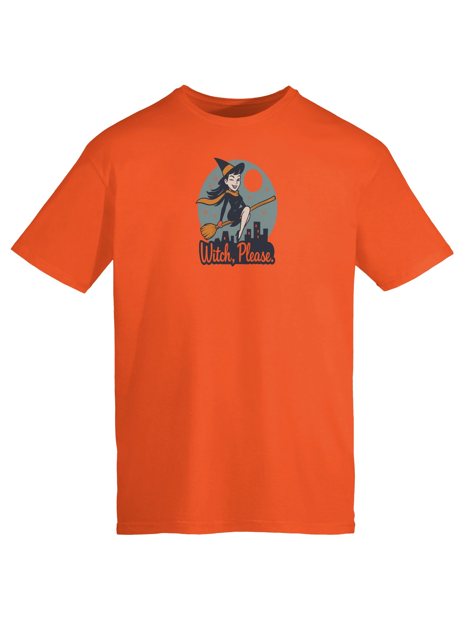 Witch Please Funny Halloween Shirt – Cute Spooky Witch on Broom Retro Design product image (10)