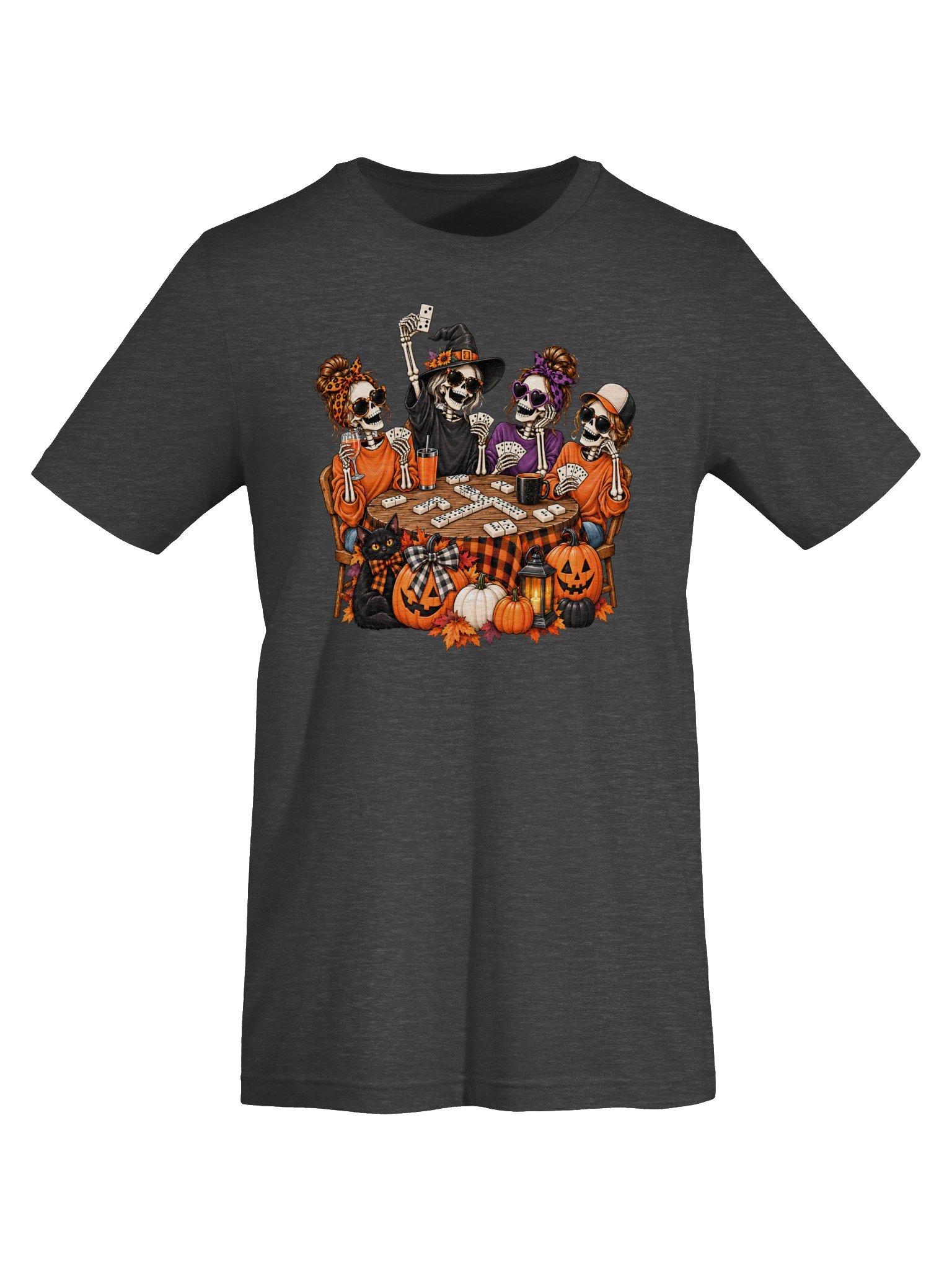 Halloween Skeleton Domino Night T-Shirt | Spooky Game Night Tee product image (45)