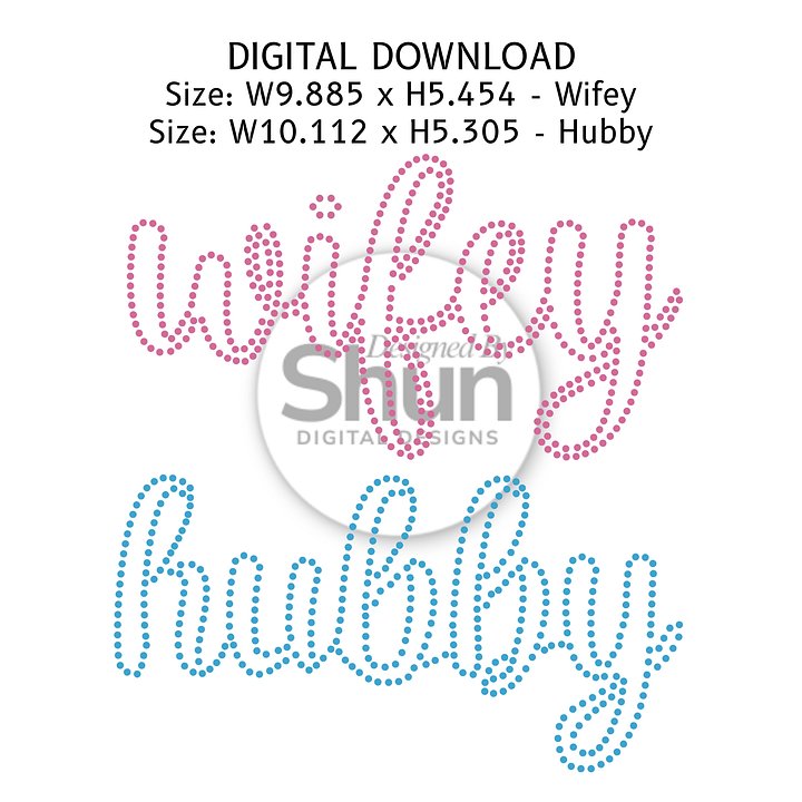 Wifey Hubby | SS10 Rhinestone Template | Digital Download product image (1)