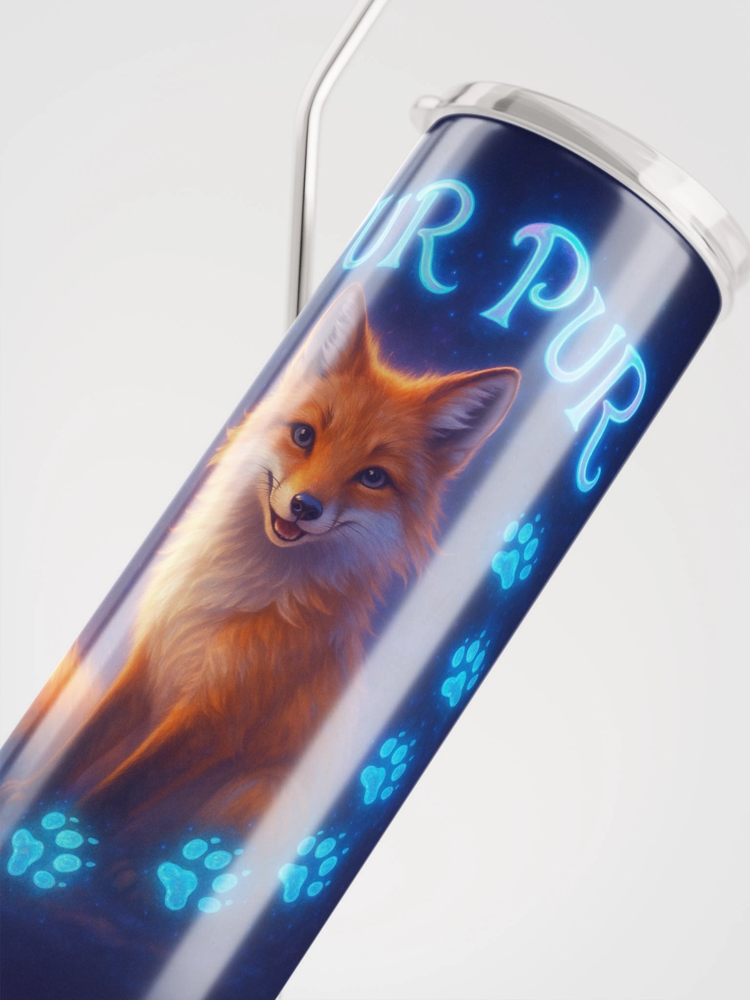 Pur Pur Fox – AuraGlow Stainless Steel Tumbler product image (4)