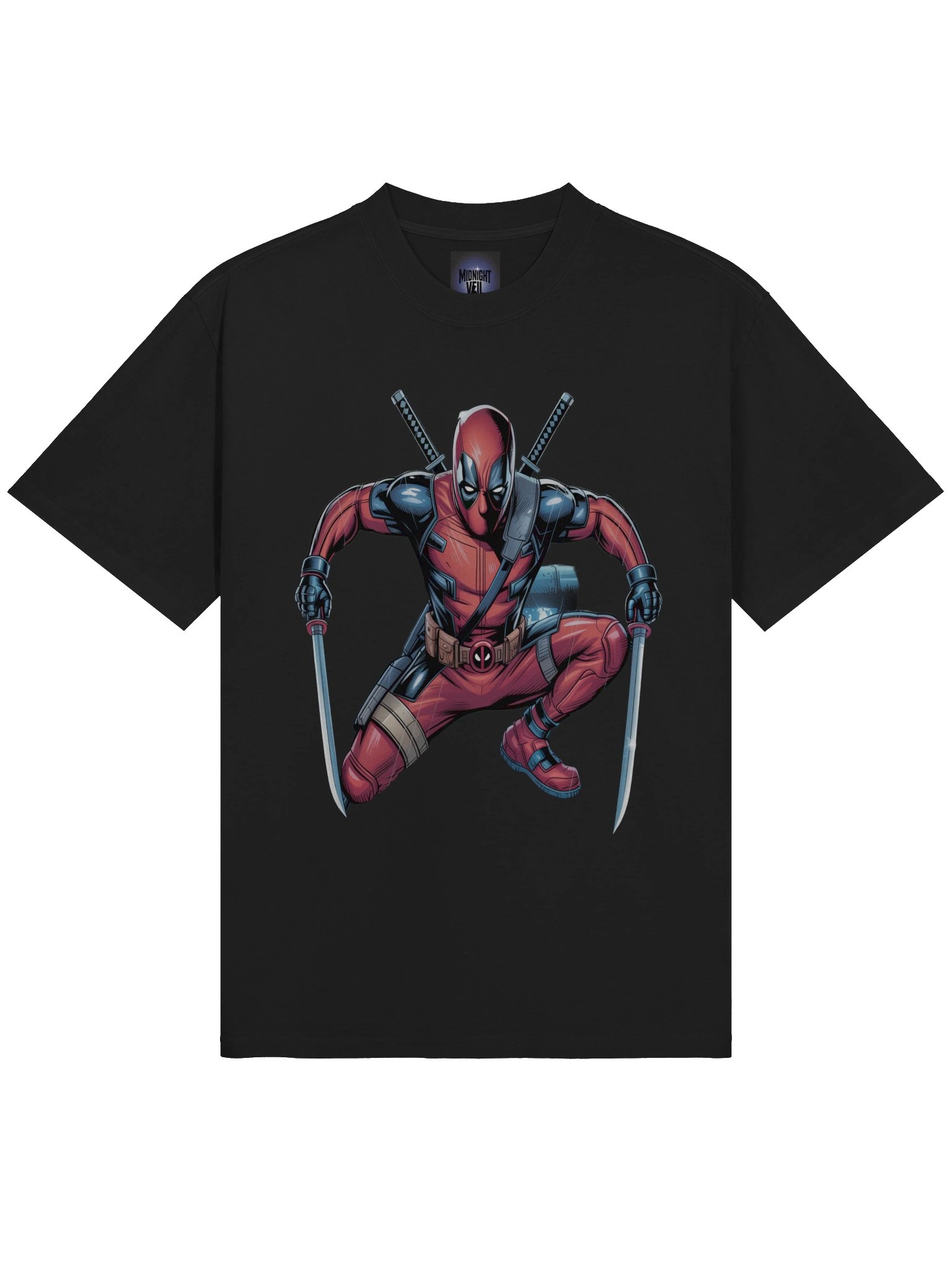 Deadpool Dual Blade Eclipse Oversized Faded T-Shirt product image (5)