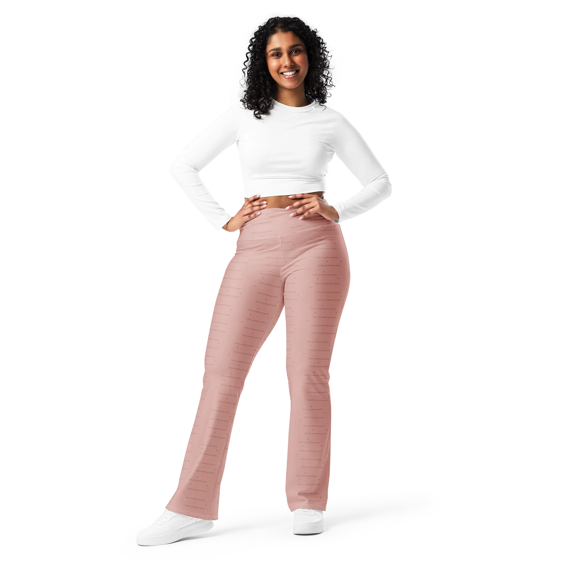 Flare Leggings — Women Who Lift (Blush Pink) product image (6)