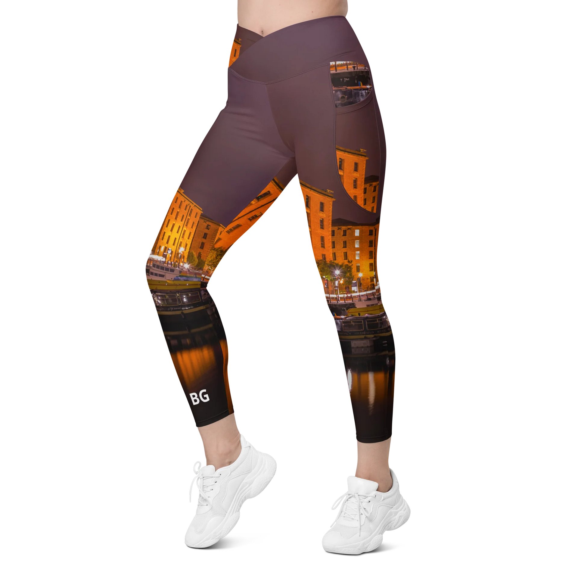 'Somewhere in the City' Crossover Leggings with Pockets product image (6)