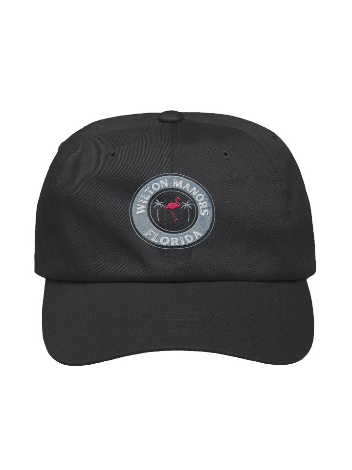 Wilton Manors Florida Retro Flamingo Design with Tropical Palms Vintage Badge Dad Hat product image (5)
