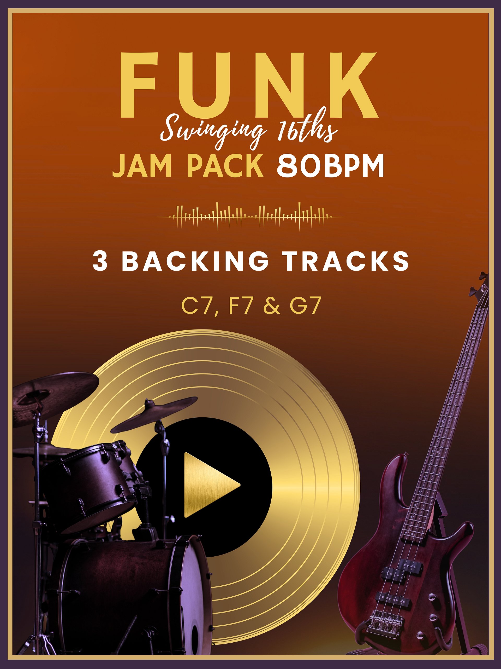 Swinging 16ths Funk Backing Track Pack – 80BPM - Keys of C7, F7 & G7 product image (1)