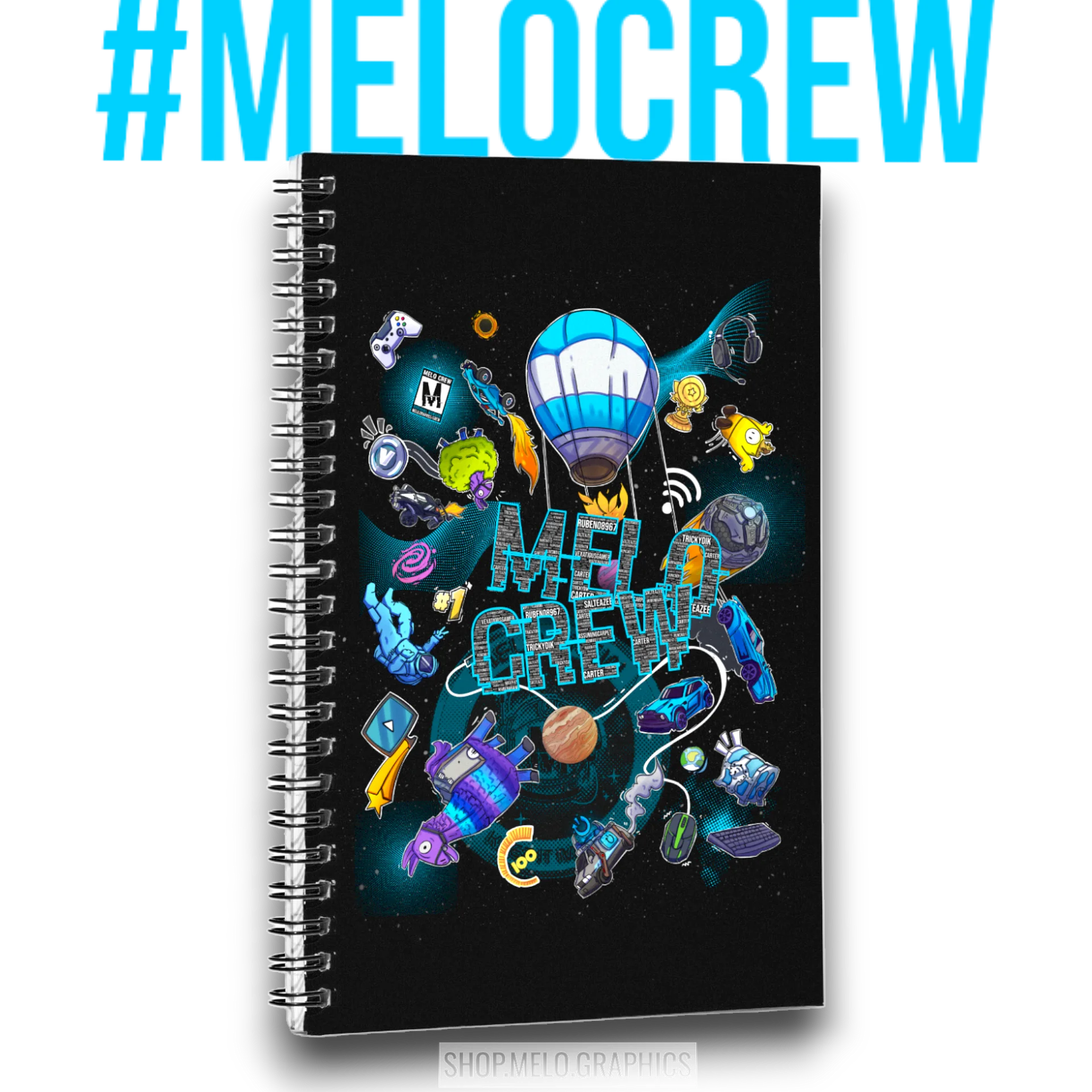 #MELOtober 2024 Personalized MELO CREW Chaos - Spiral Notebook | #MadeByMELO product image (1)