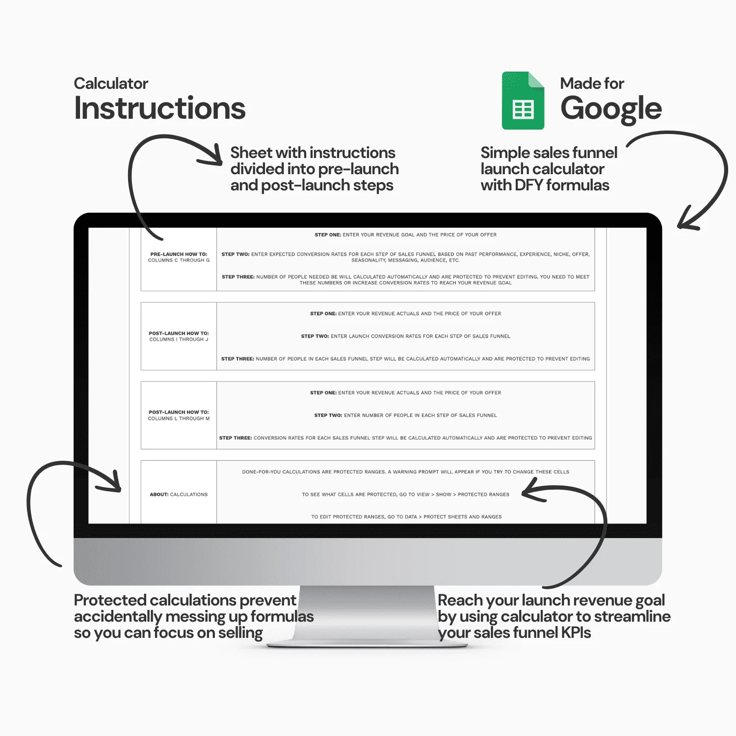 Course Launch Funnel Calculator Spreadsheet product image (5)