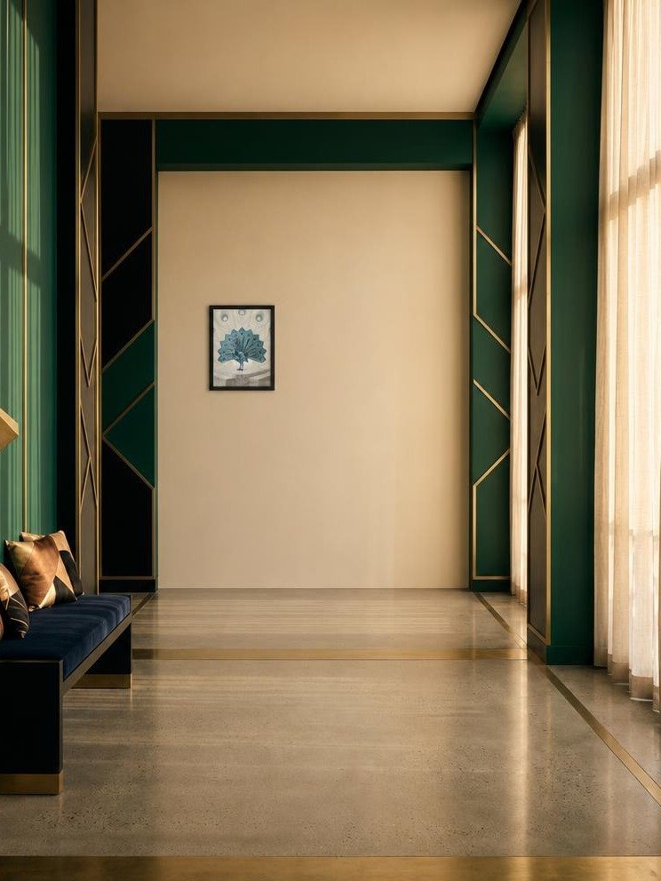 Elegant Geometric Peacock Framed Poster - Neo-Deco Luxury Wall Art product image (5)