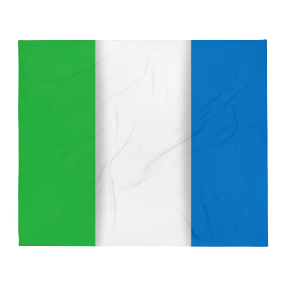 Green White Blue Flag Colored Throw Blanket product image (2)