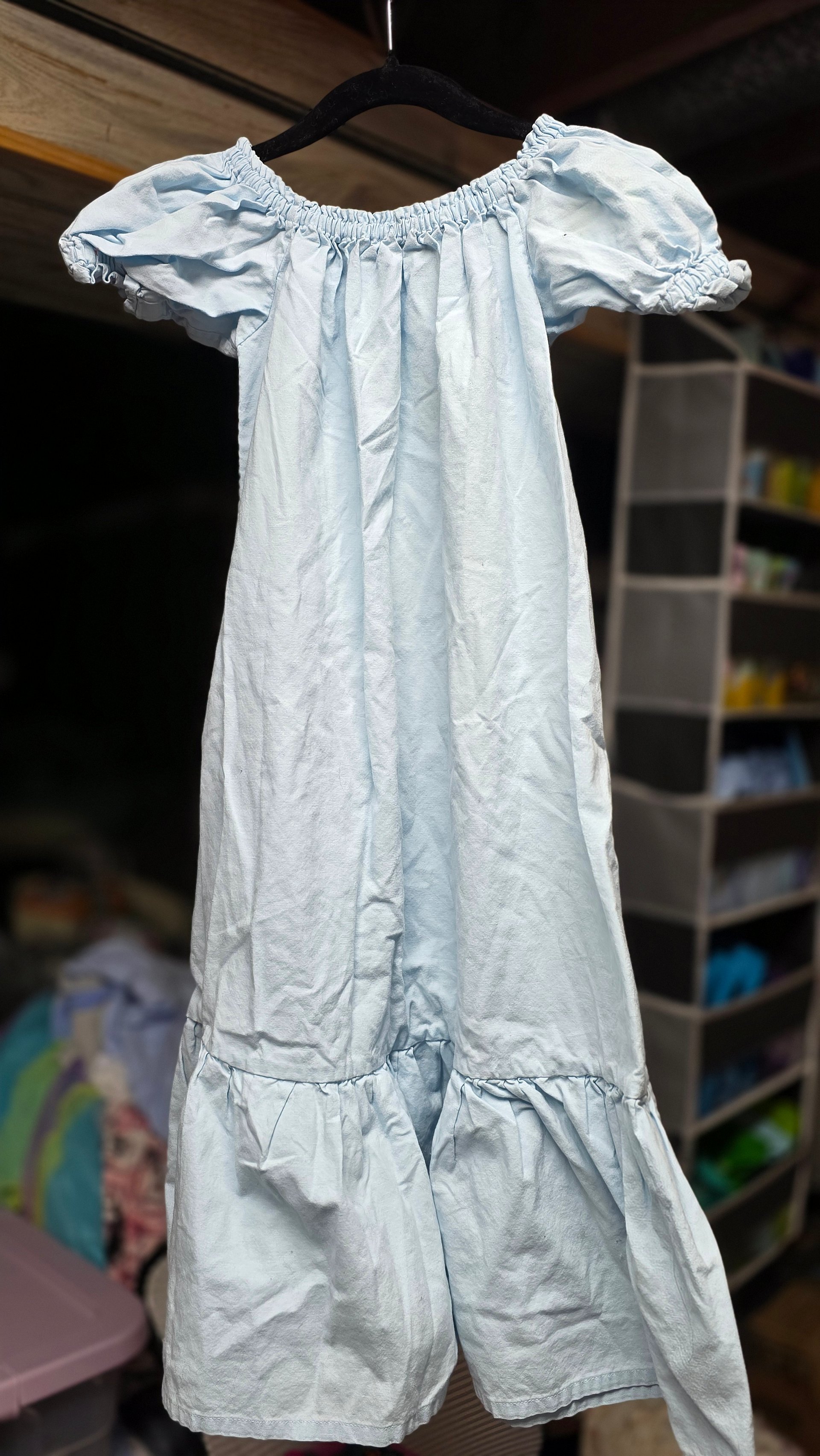 HANDMADE - Size 4 - USED - Blue peasant dress product image (5)