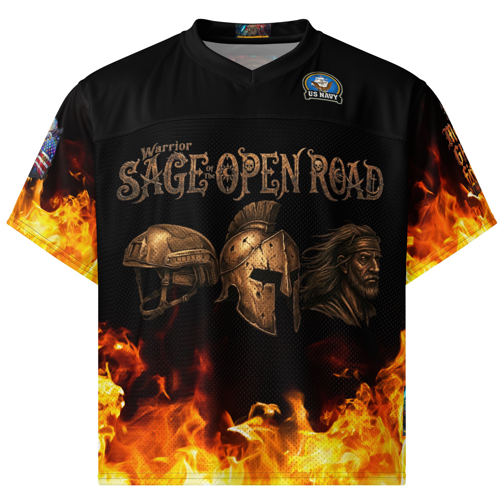 MötoGraffitti Warrior Sage Navy Football Jersey product image (1)