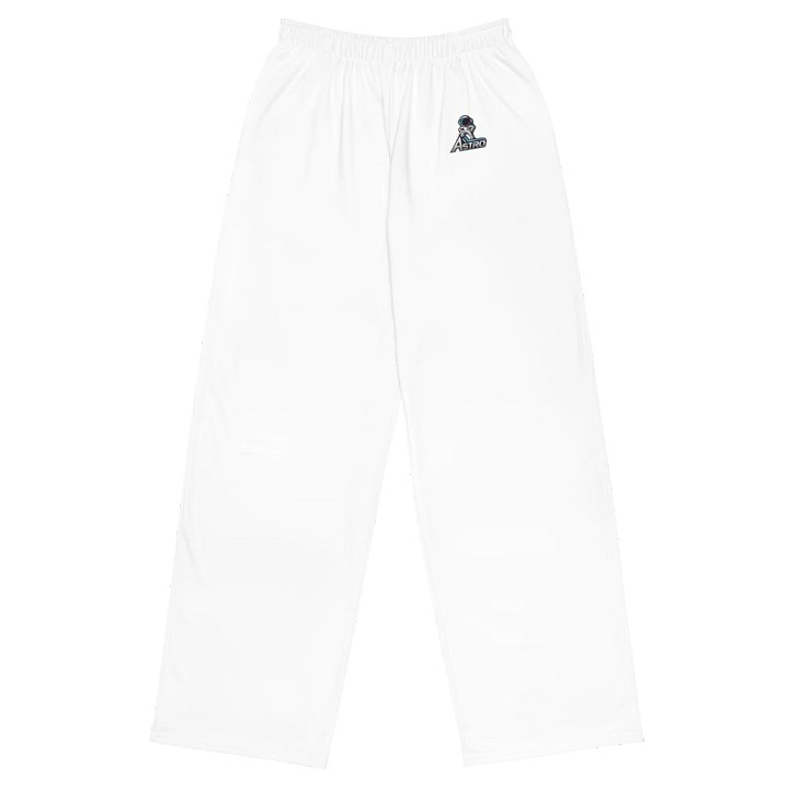 Trendy Astro Unisex Wide-Leg Pants with Exclusive Astronaut Design - White product image (1)