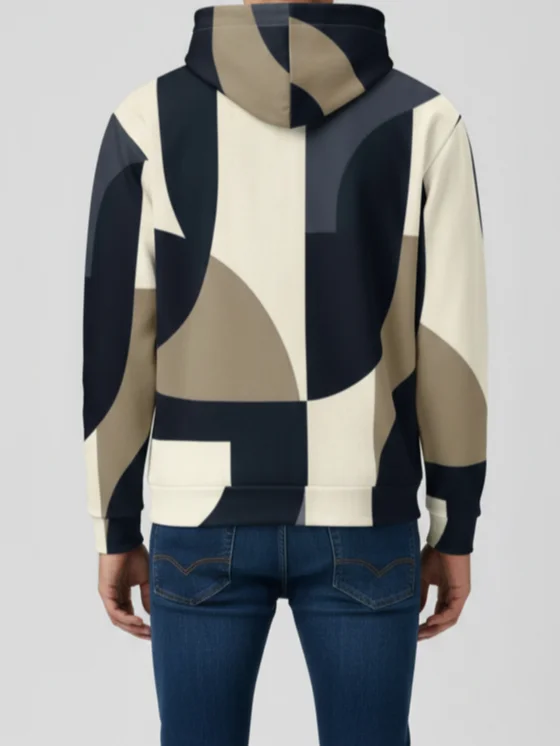 Abstract Geometric Harmony Hoodie – Modern Minimalist Streetwear Pullover for Men & Women product image (2)