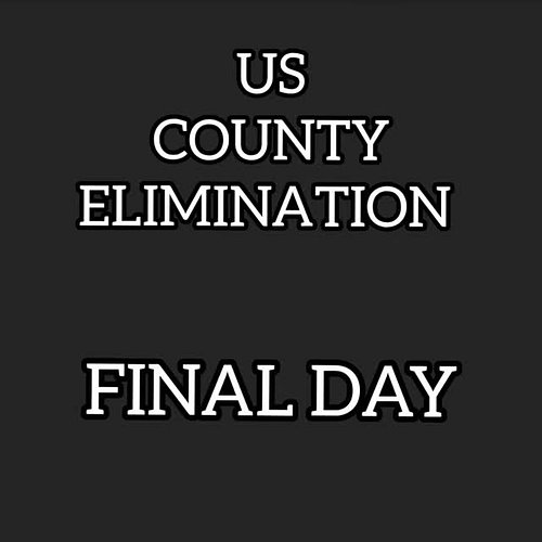 10/3143 counties and county equivalents remain
9/50 states remain
Have you been eliminated? Who are you rooting for? Leave a ...