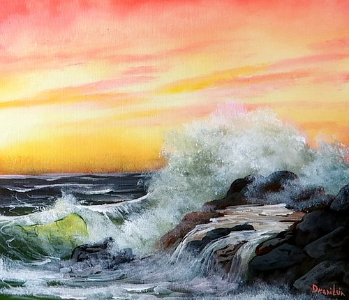 Painting Ocean Wave Breaking on Rocks | Acrylic Seascape | Oval Brush Art

Unlock the beauty of the sea with 