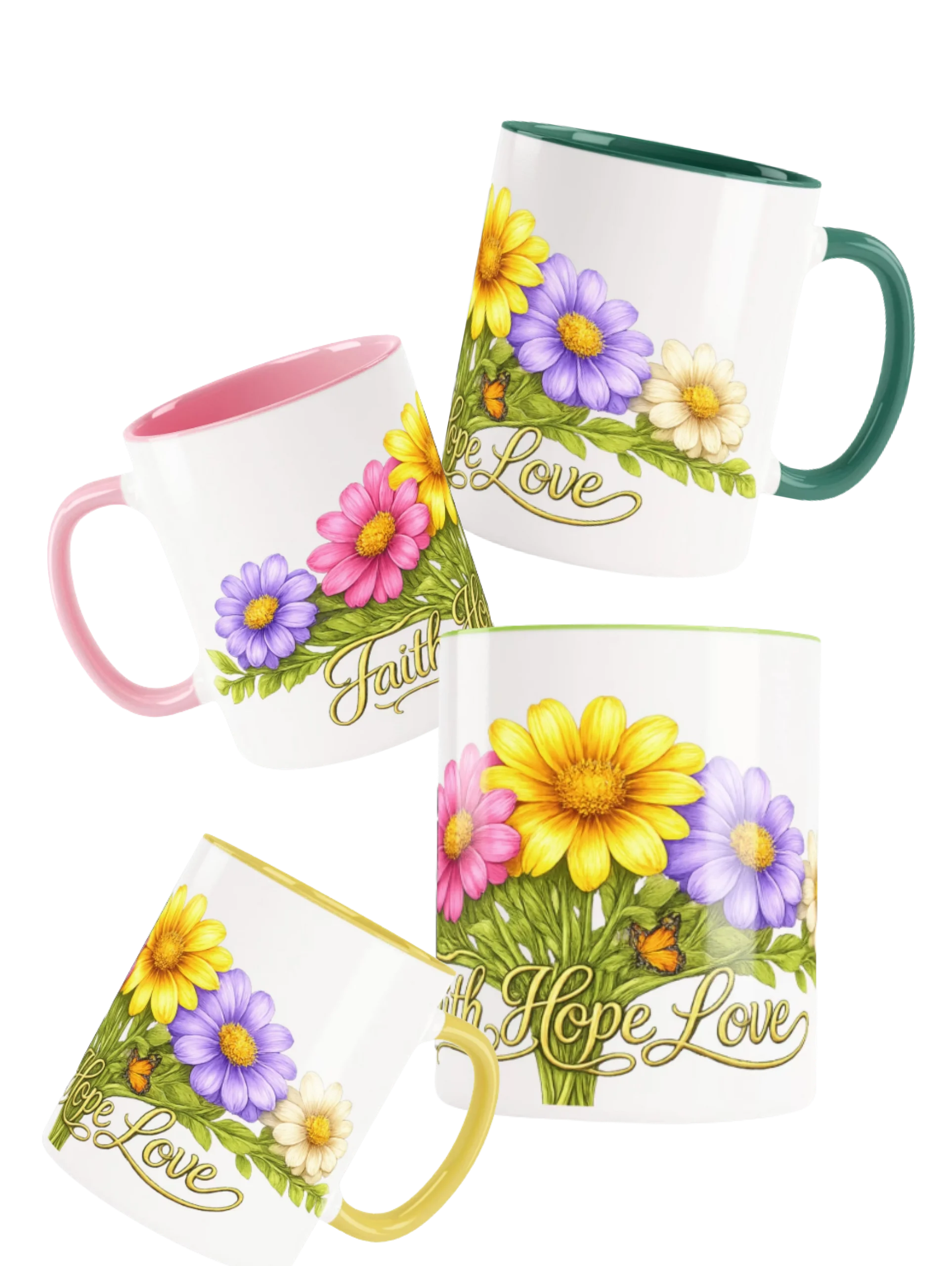 Faith Hope Love Bouquet Ceramic Mug product image (1)