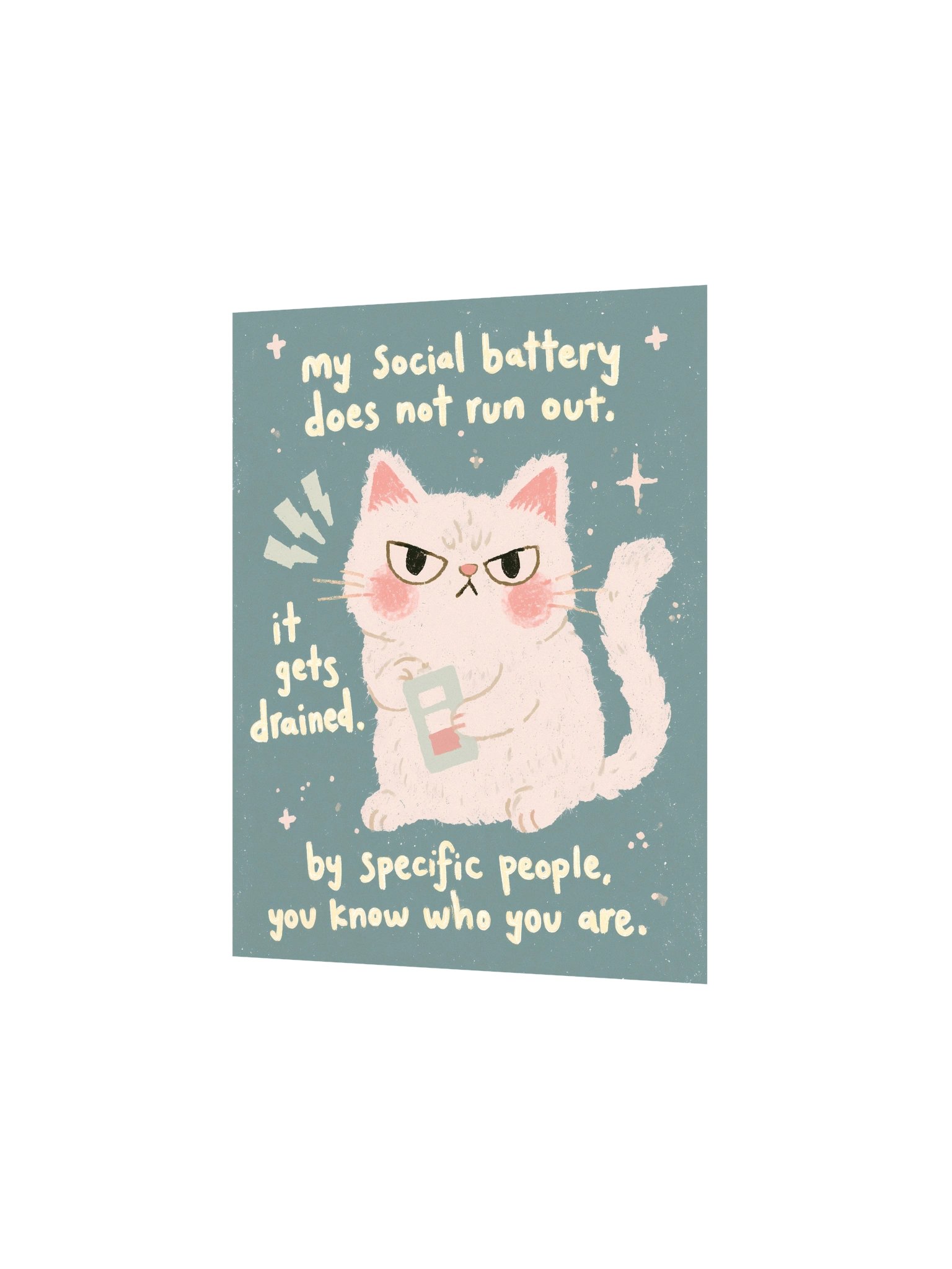 Social Battery Cat Poster product image (6)