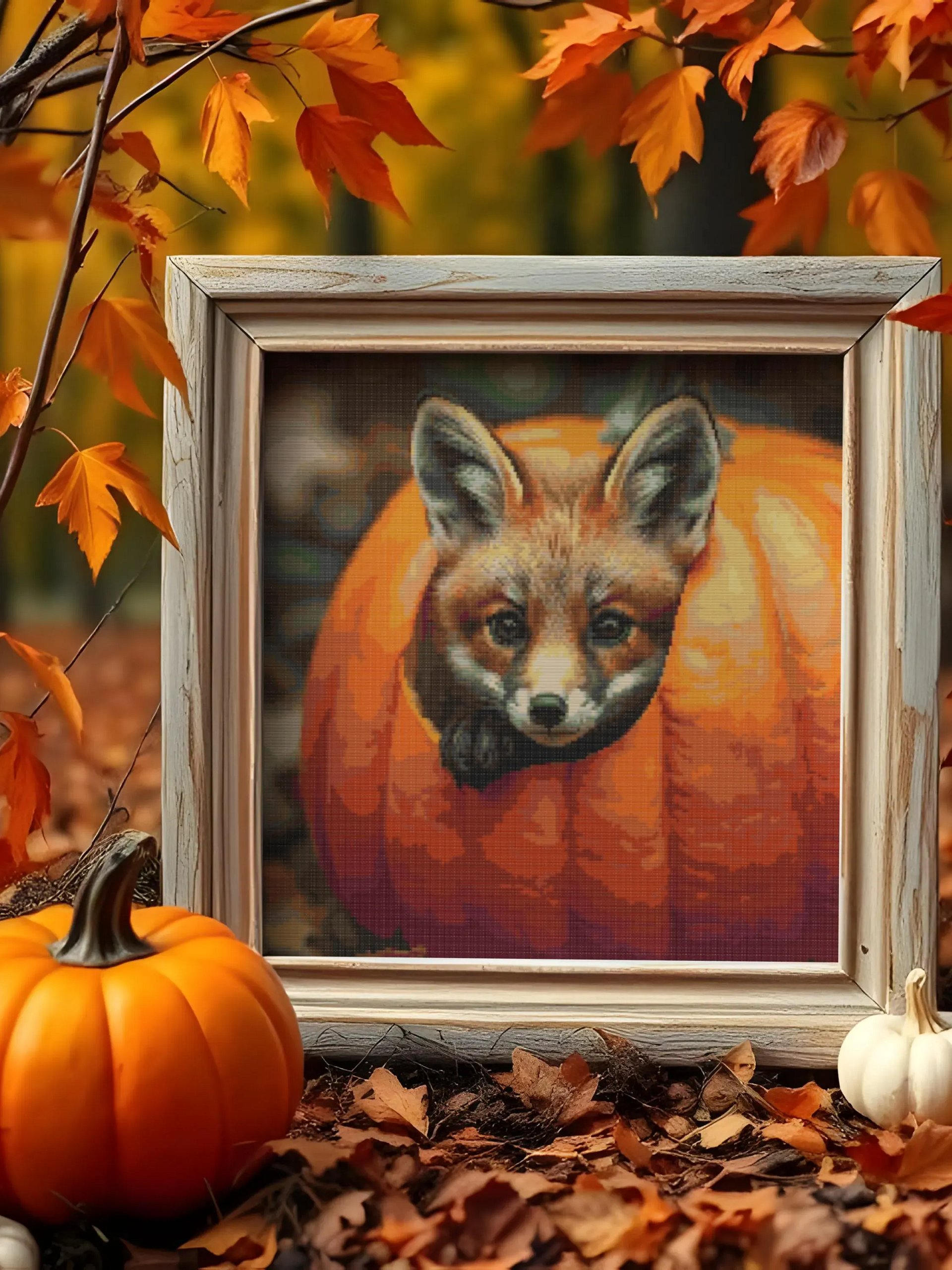 Autumn Peekaboo Cross Stitch Pattern product image (6)