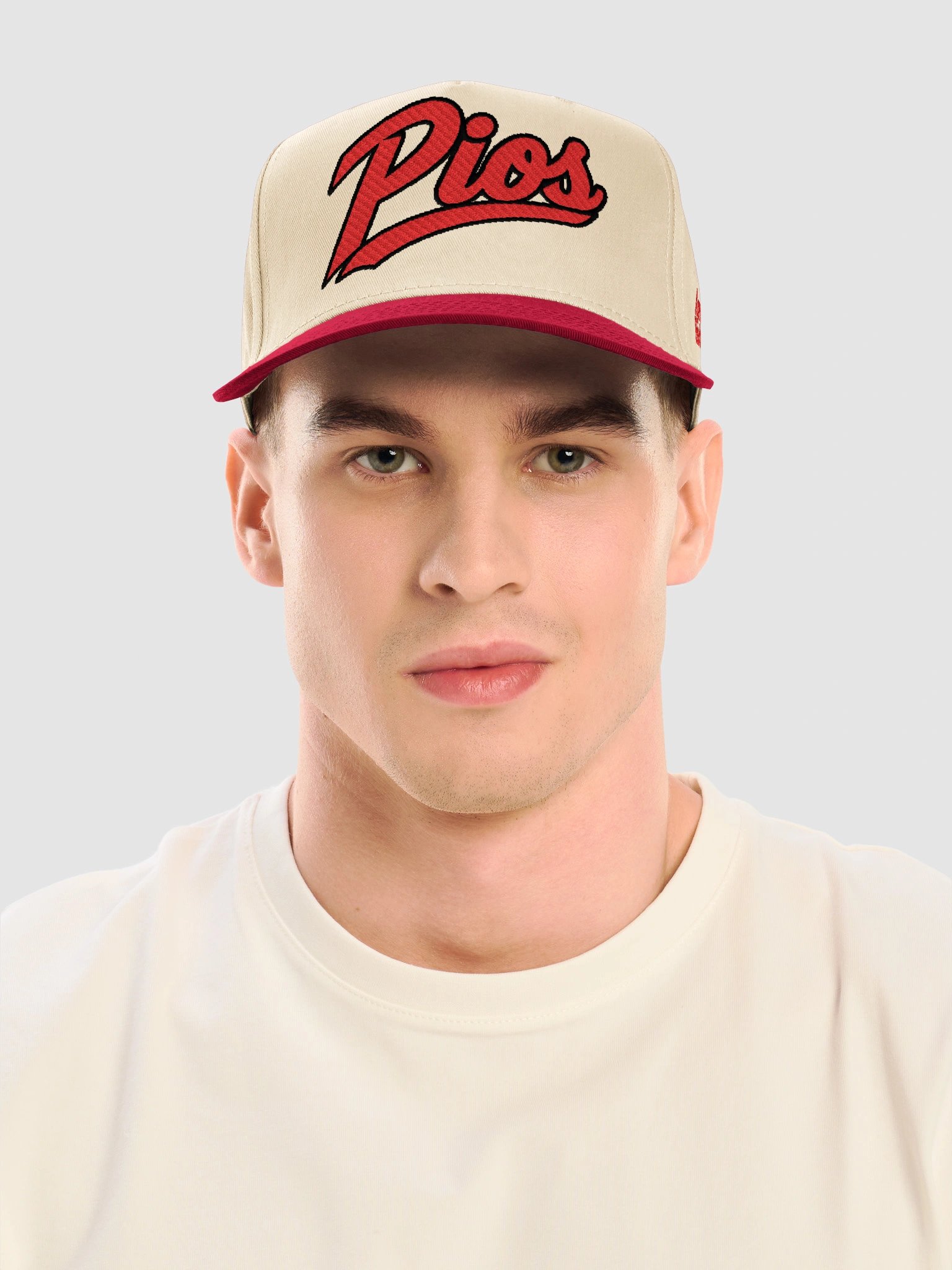 Pioneers Script Snapback — Red/Natural product image (5)