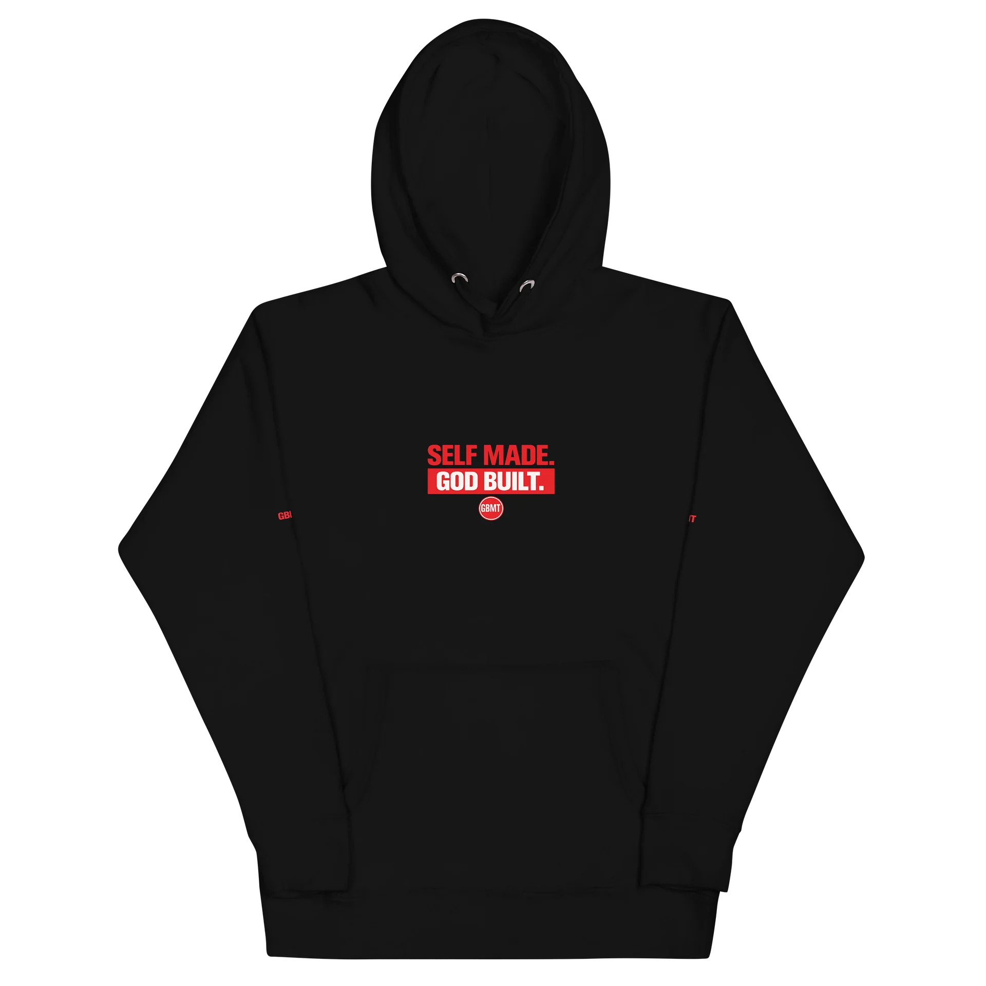 GBMT “Self Made. God Built.” Hoodie – Red & White Statement Edition product image (4)