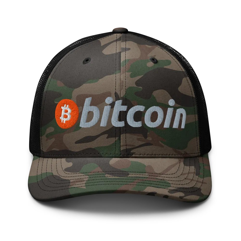 Bitcoin Logo Embroidered Camo Hat product image (1)
