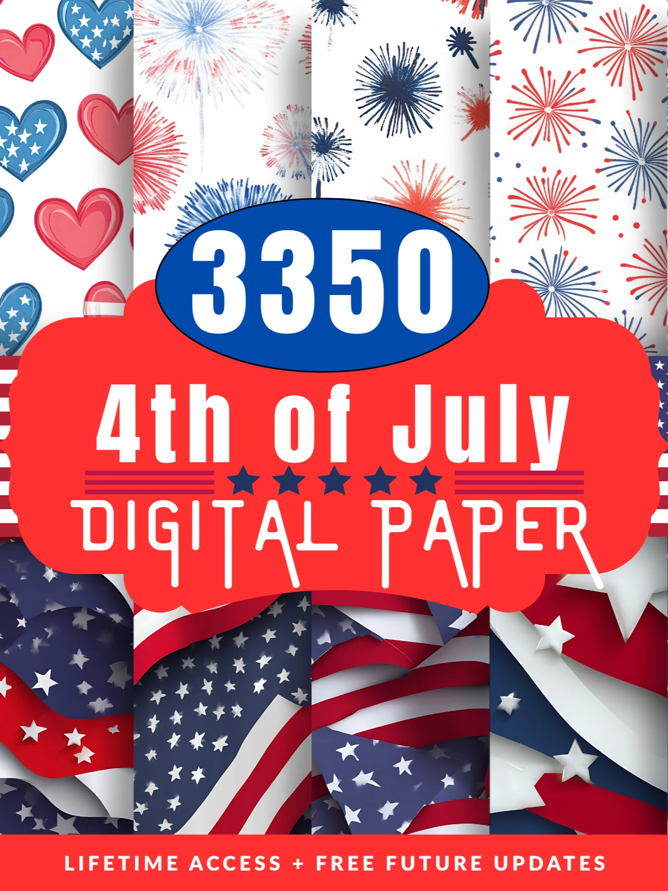 Retro 4th July Seamless Digital Paper Pack product image (3)