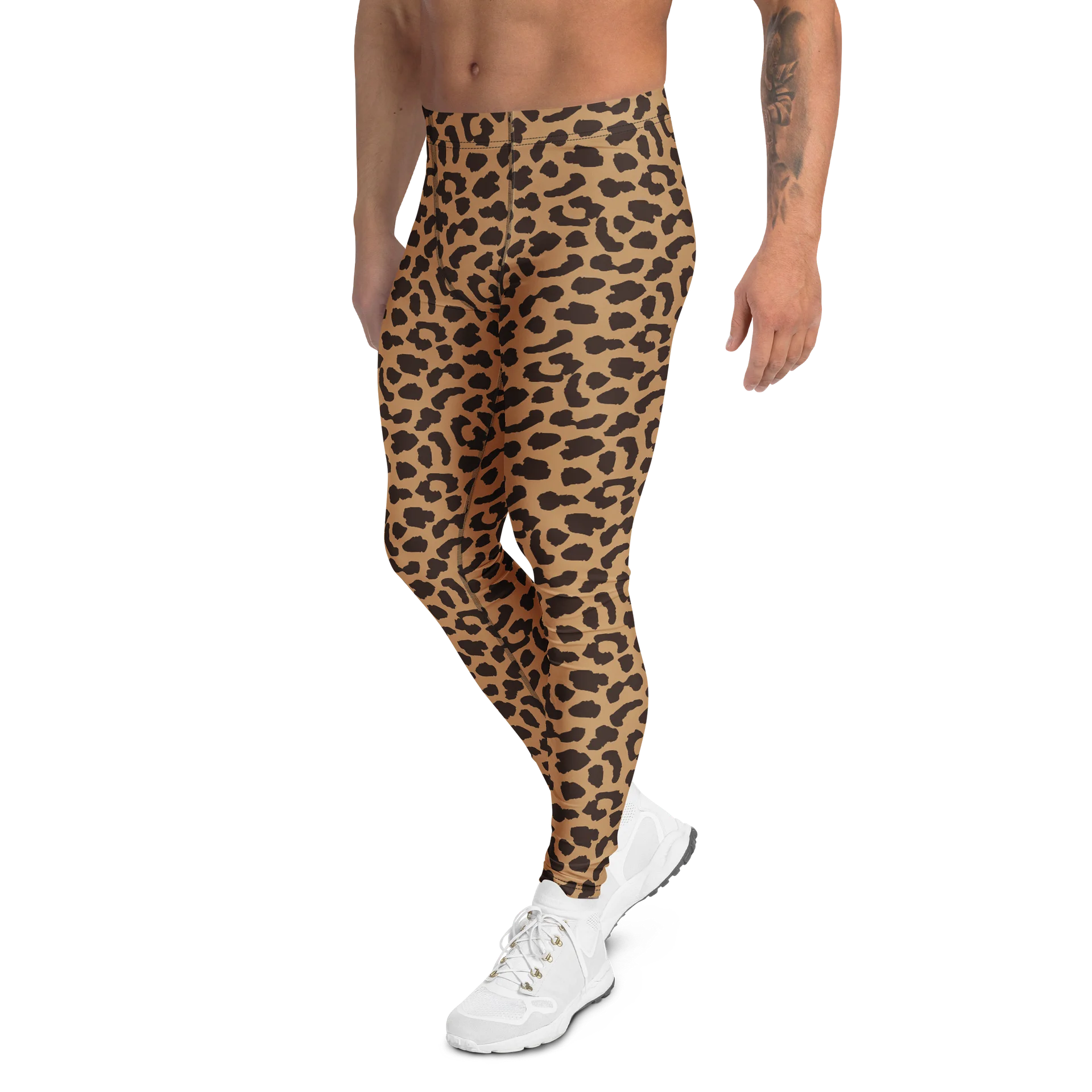 Bold Leopard Skin Pattern Mens Leggings Activewear product image (4)