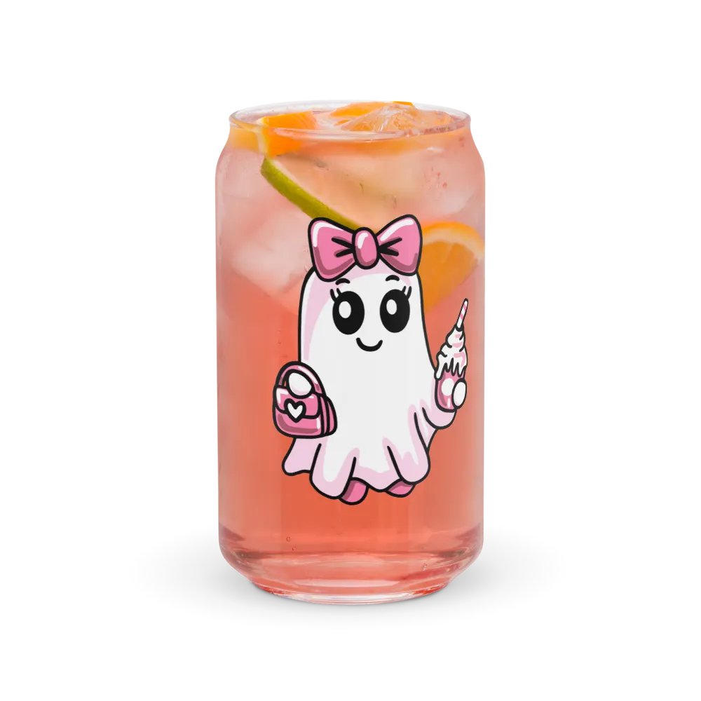 Cute Ghost 16oz Can-Shaped Drinking Glass product image (2)