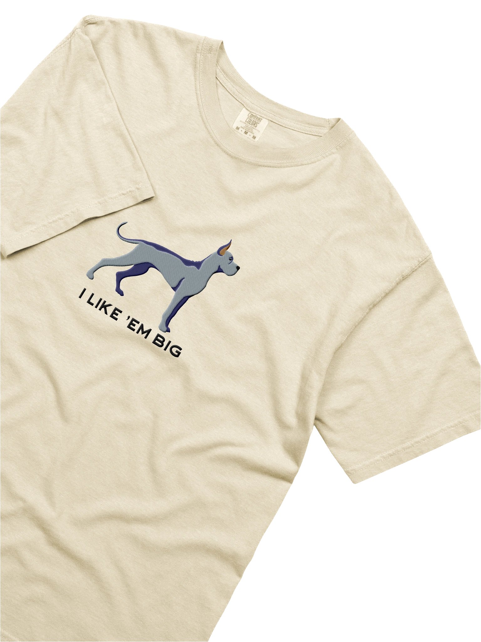 I Like 'Em Big T-Shirt(Embroidered) of a Great Dane(Gray, Cropped Ears) product image (8)