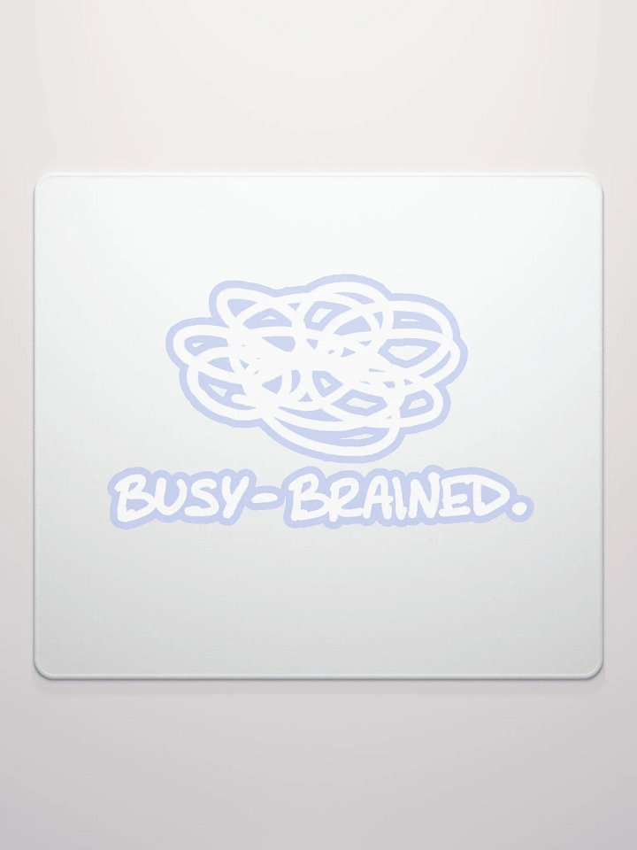 BUSY-BRAINED (lined design, #BDCAEF) mouse pad product image (2)
