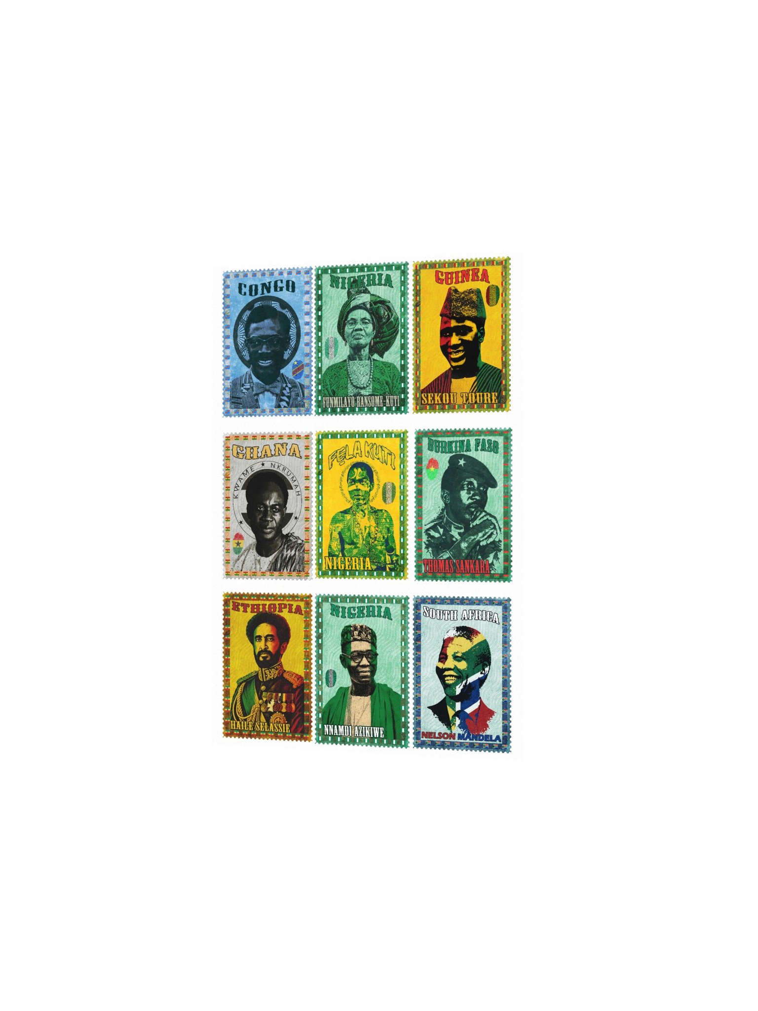 Pan-African Heroes Vintage Stamp Collage Poster product image (3)