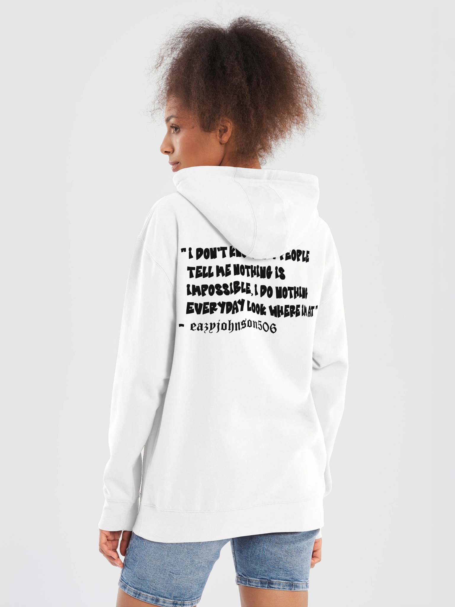 Hoodie with quote WHITE product image (6)