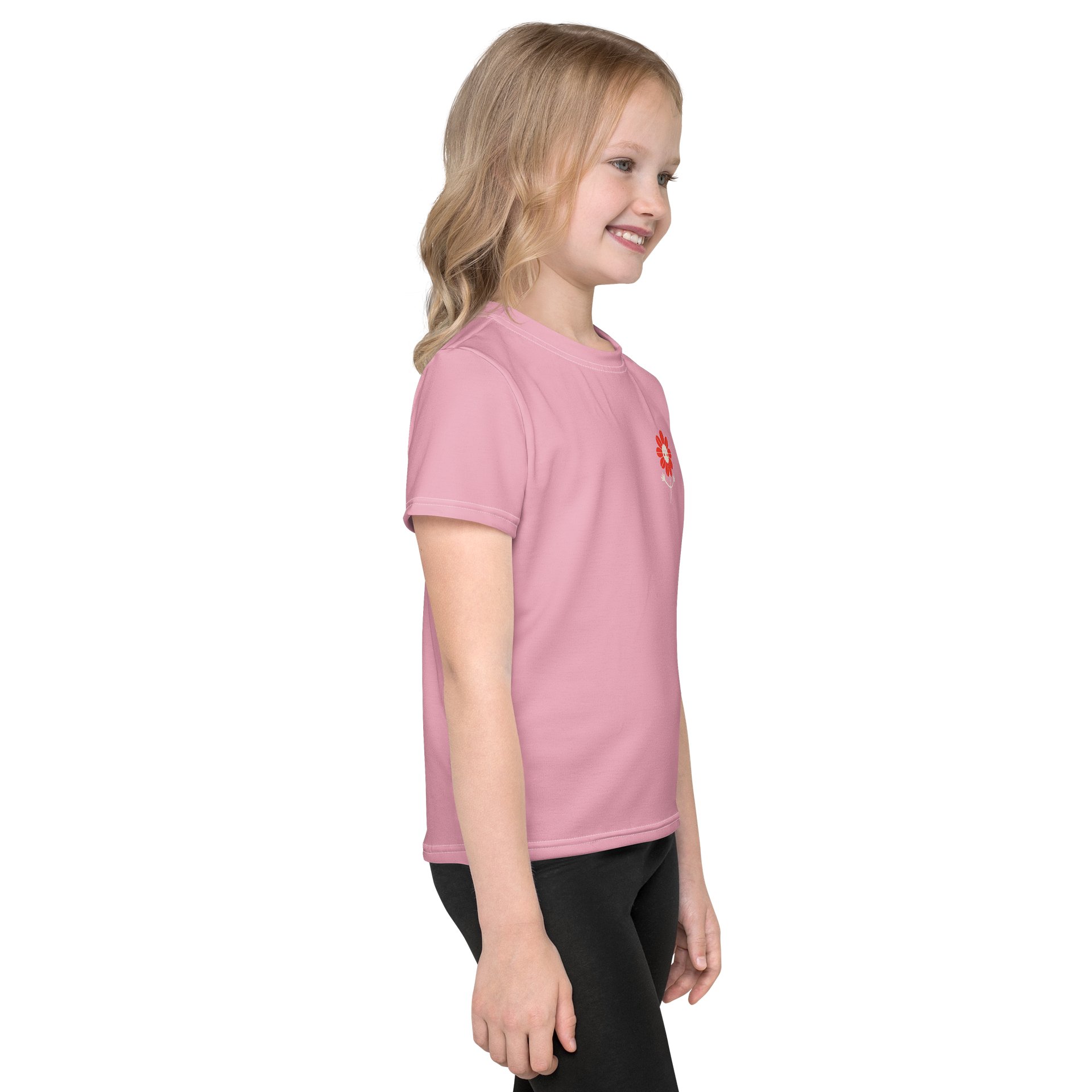 Smiley Blossom Kids Crewneck Tee product image (4)