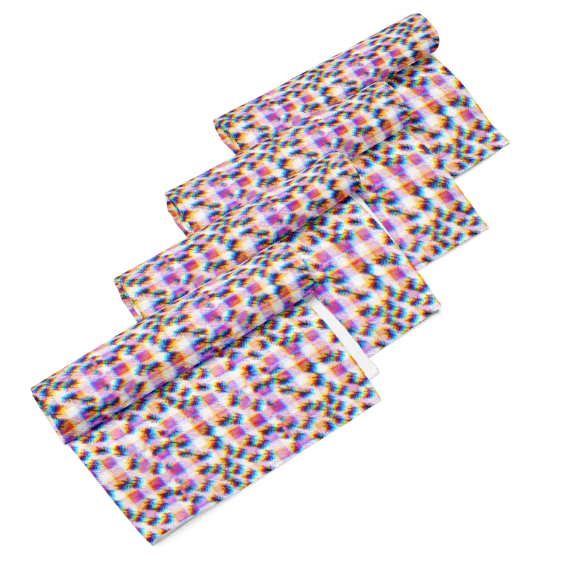 “ant picnic” glitchy pixel ants gingham napkins product image (1)