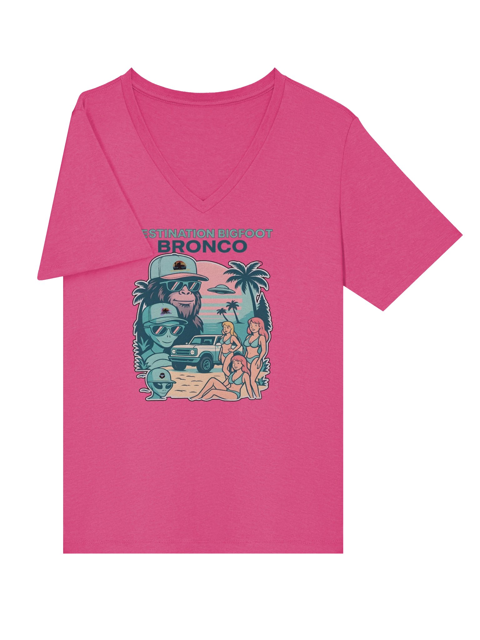 Destination Bigfoot Bronco Legends Of Sunset Best Friends Bella+Canvas Women's Relaxed V-Neck T-Shirt (Multiple Colors Available) product image (39)