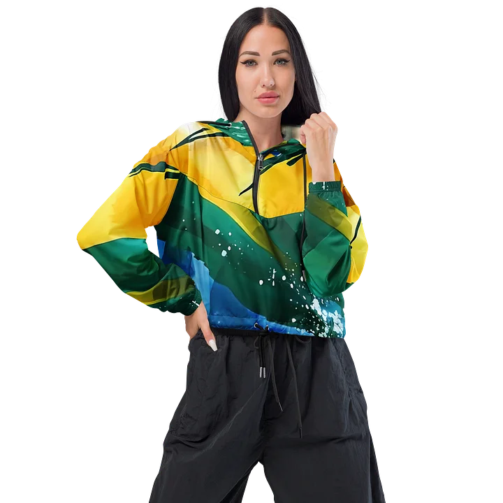 SVG Vintage Sport Diplomat Print - Caribbean Apples | Women's Cropped Windbreaker product image (2)