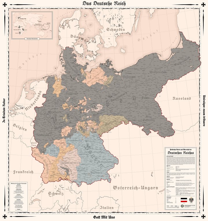 The German Empire - 1914 - 2D Digital High Resolution Map (GERMAN VERSION) product image (1)