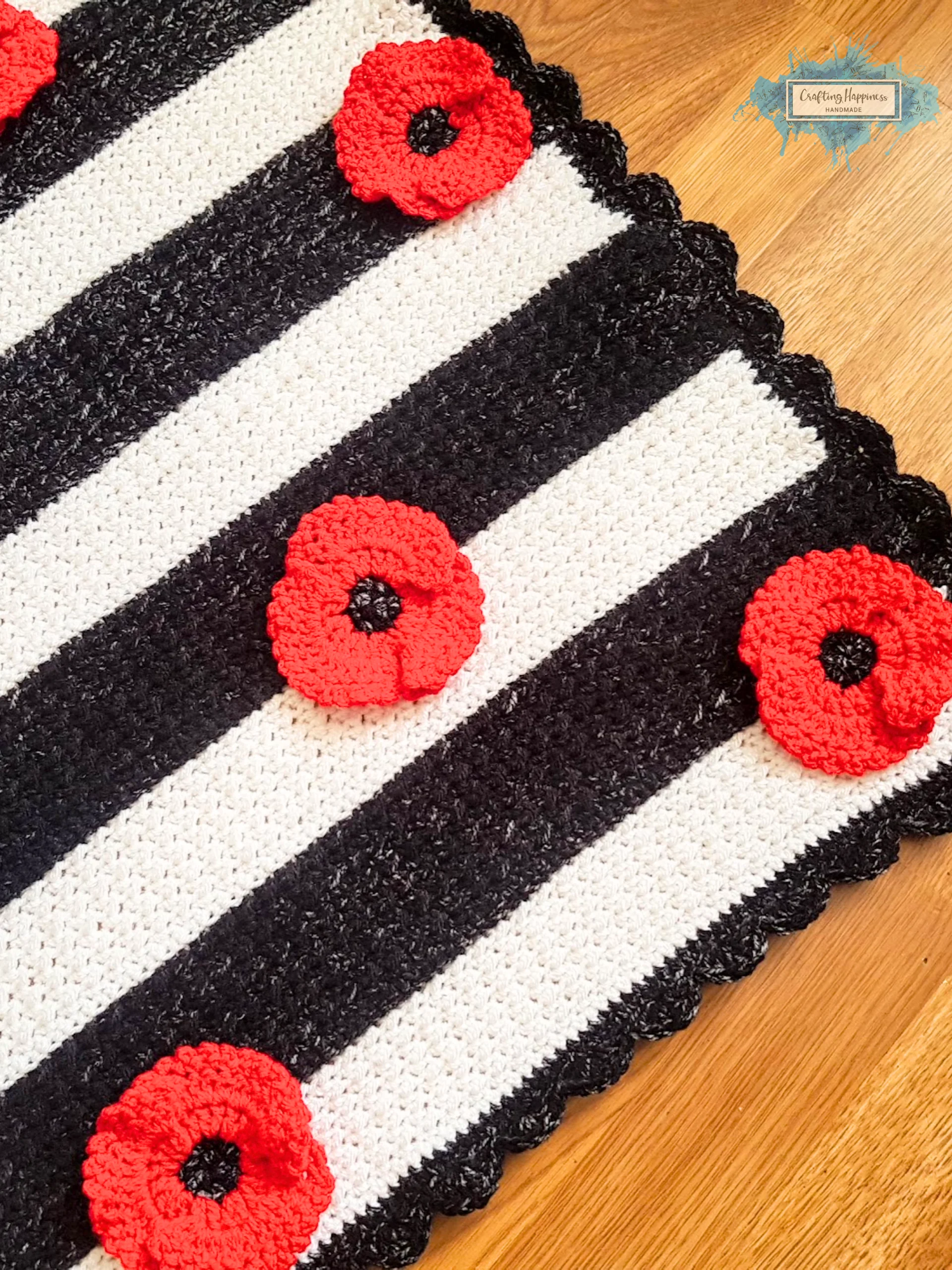 Poppy Flower Baby Blanket Afghan Crochet Pattern product image (3)