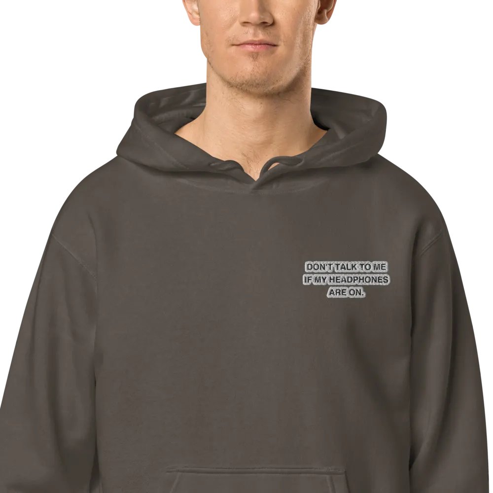 L.C. HEADPHONES ON (bubble design) embroidered pigment hoodie product image (2)