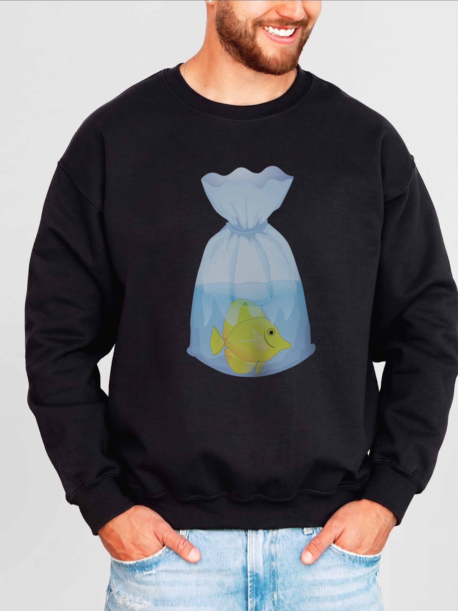 Yellow Tang Fish Bag Sweatshirt – Saltwater Reef Tank Aquarium Enthusiast Graphic Sweatshirt product image (2)