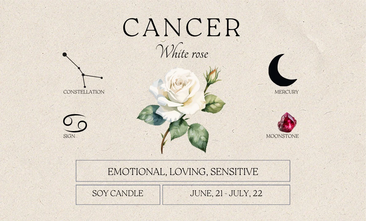 Cancer Birth Month Flower Birthstone Vegan Soy Wax Candle product image (5)