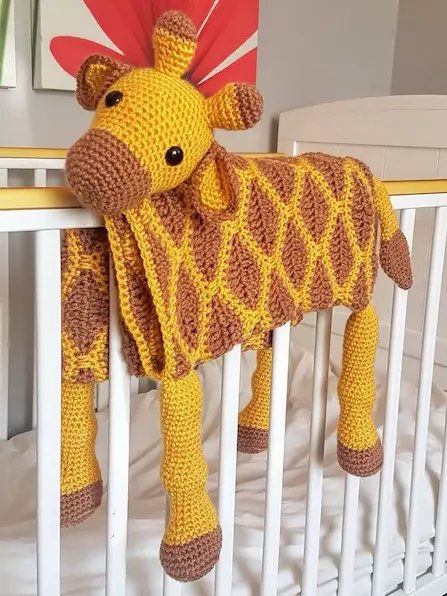 Crochet Giraffe Baby Blanket Pattern - Folding Toy Lovey PDF Pattern - Crafting Happiness product image (10)