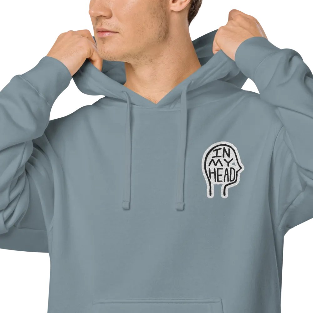 In My Head (L.C. bubble design) embroidered pigment hoodie product image (7)