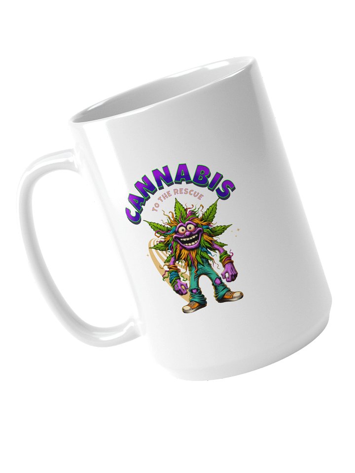 Cannabis to the Rescue! Coffee Mug (White Glossy Ceramic) product image (2)