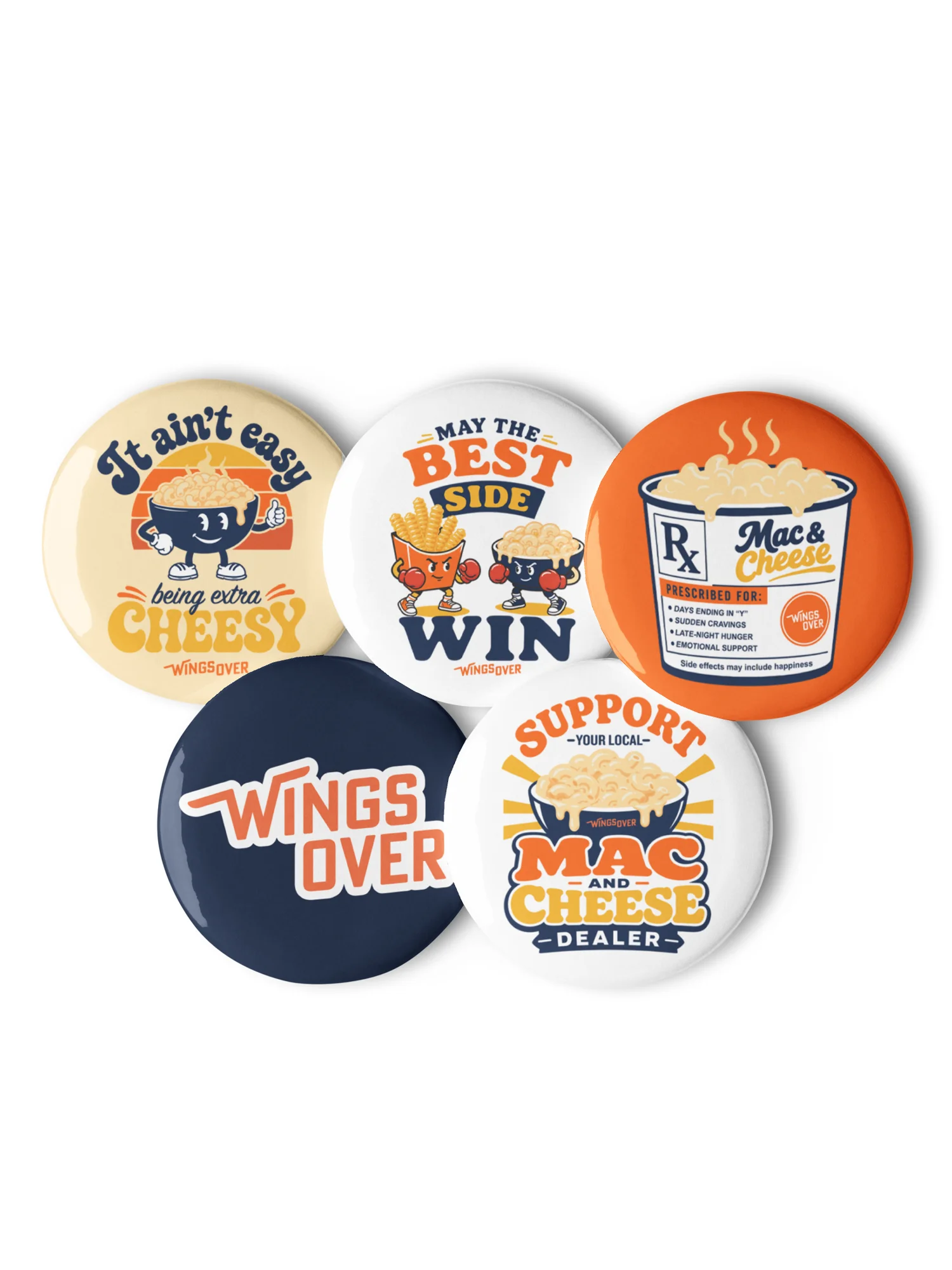 5pc Button Set - Mac and Cheese product image (1)